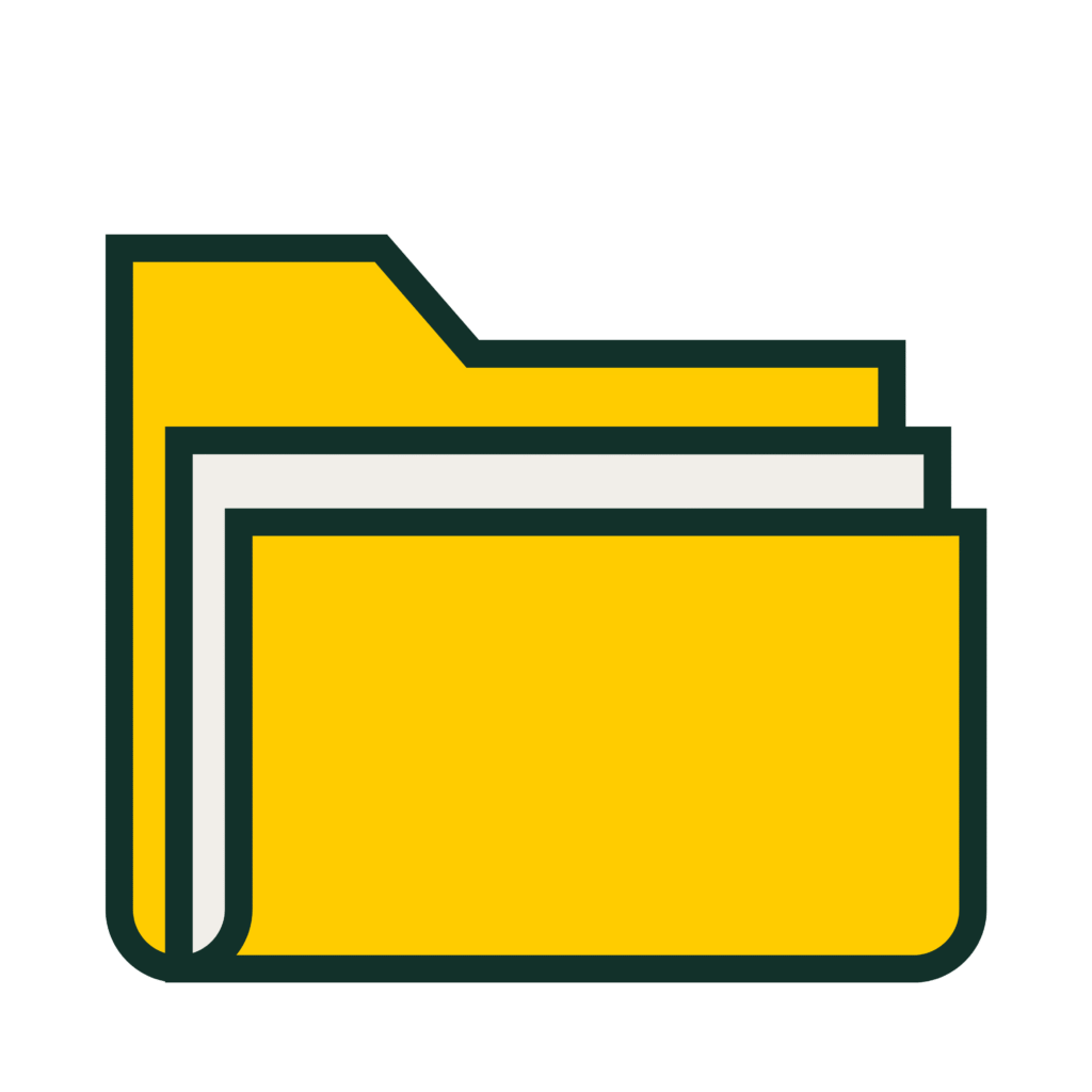 Yellow folder with a single piece of paper inside